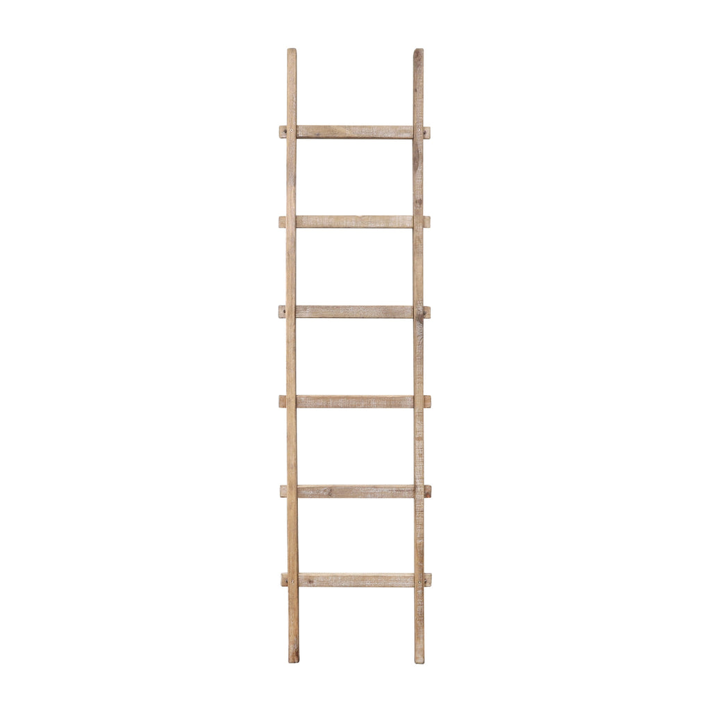 Échelle de rangement rustique Sagebrook Home de 1,8 m de haut, décorative et autoportante, pour le rangement – ​​48 x 5 x 193 cm