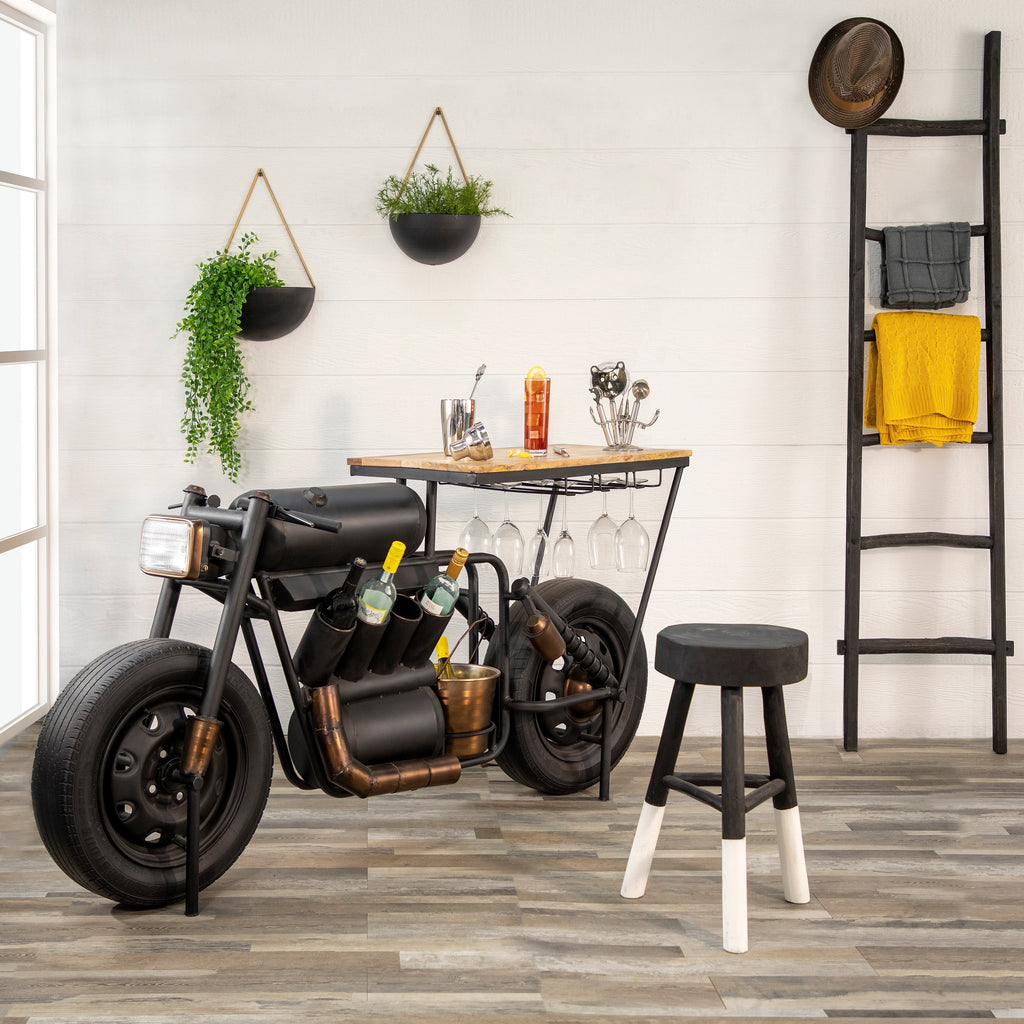 Échelle de rangement rustique Sagebrook Home de 1,8 m de haut, décorative et autoportante, pour le rangement – ​​48 x 5 x 193 cm