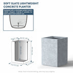 Jardinières rectangulaires en béton de grande taille / Grandes jardinières d'intérieur et d'extérieur