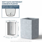 Jardinières rectangulaires en béton de grande taille / Grandes jardinières d'intérieur et d'extérieur