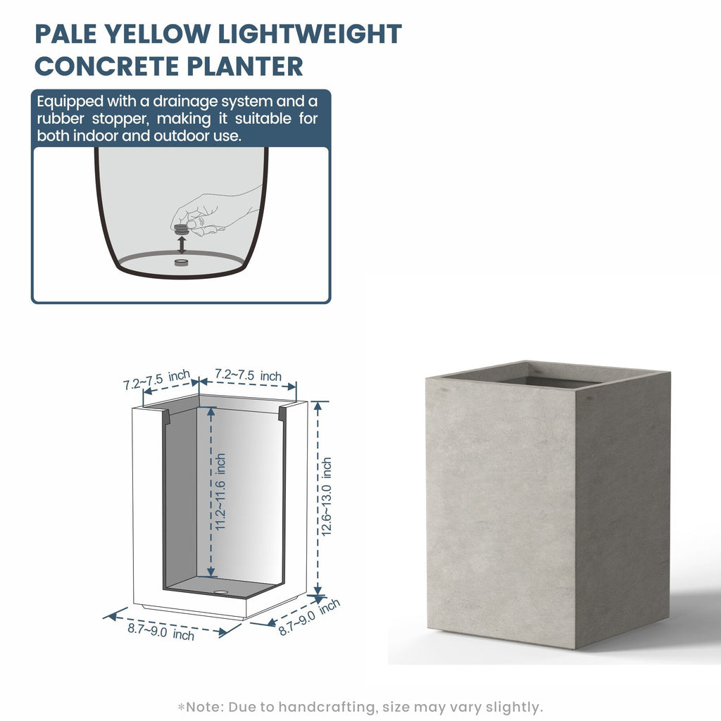 Jardinières rectangulaires en béton de grande taille / Grandes jardinières d'intérieur et d'extérieur