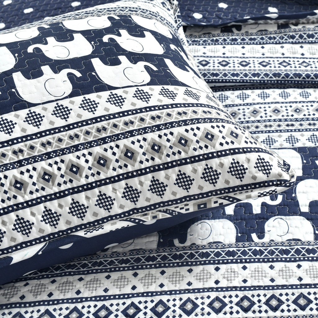 Ensemble de courtepointe 5 pièces Ever-Tru Elephant Stripe de Taylor &amp; Olive