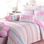 Parure de lit courtepointe en coton rose pastel Taylor &amp; Olive Sunfish