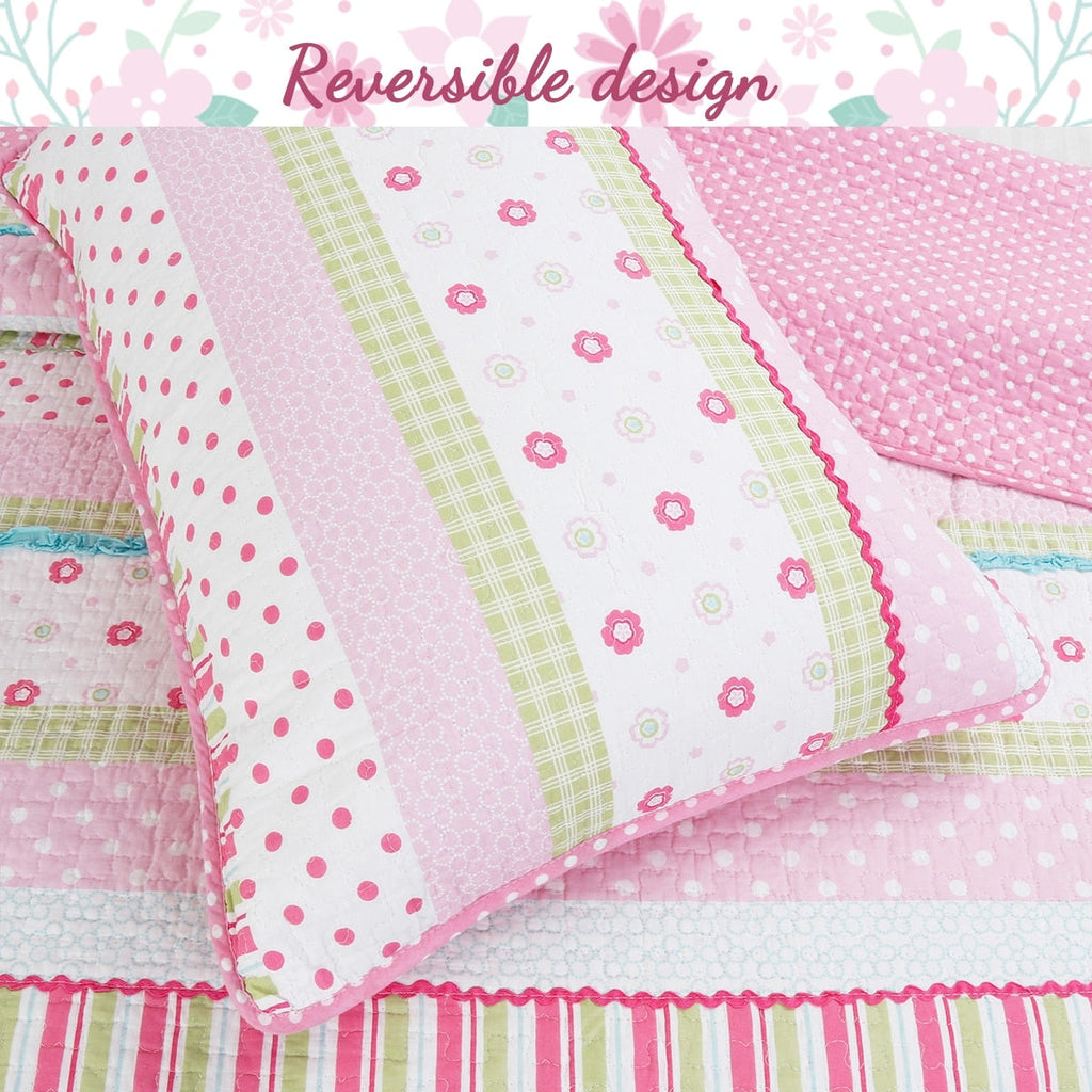 Parure de lit courtepointe en coton rose pastel Taylor &amp; Olive Sunfish