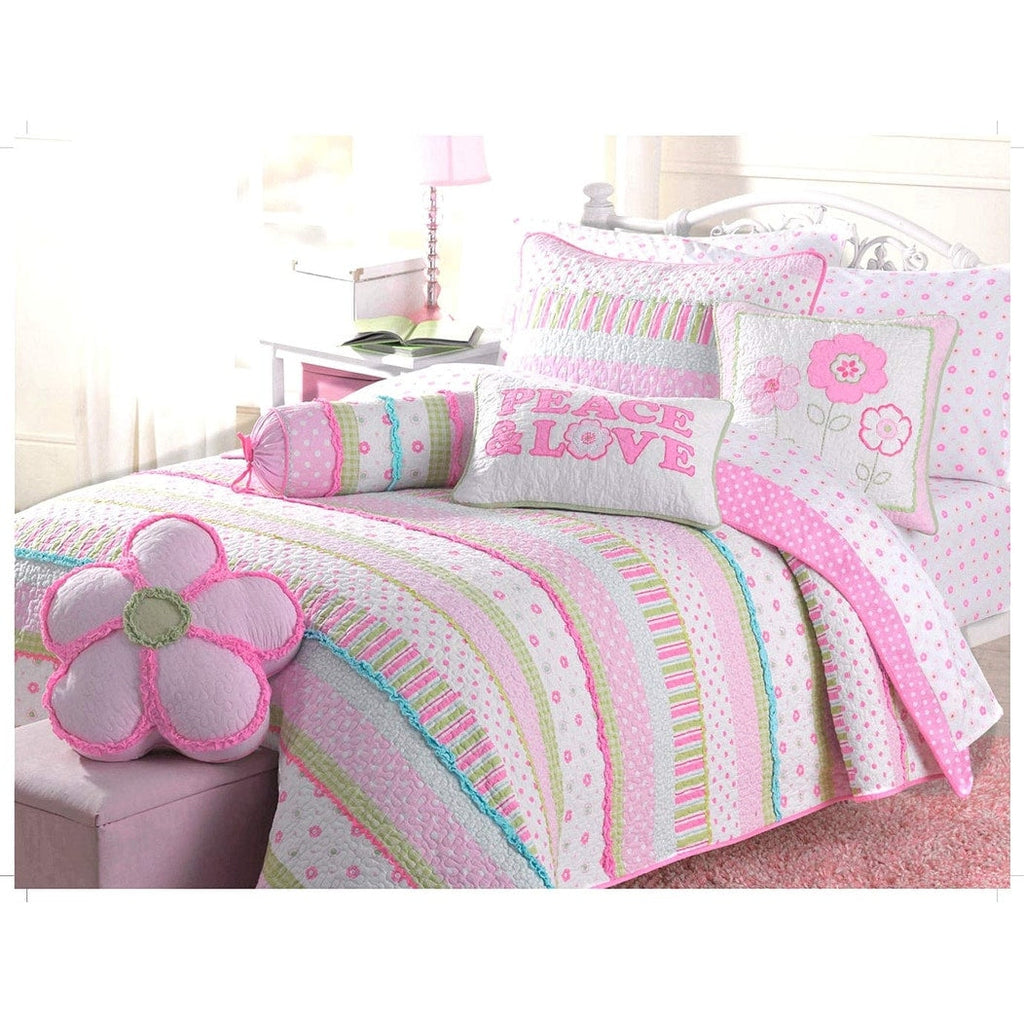 Parure de lit courtepointe en coton rose pastel Taylor &amp; Olive Sunfish