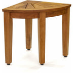 Le banc de douche d'angle en teck original Kai