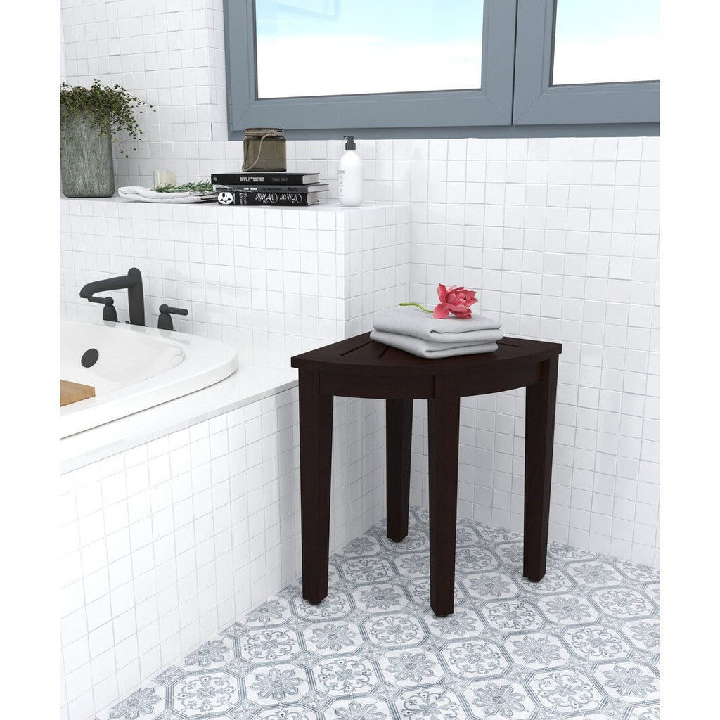 Le banc de douche d'angle en teck original Kai