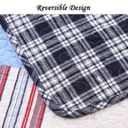 Parure de lit queen size à carreaux bleus et rouges Thomas Firetruck