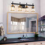 Luminaires de salle de bain modernes à 3, 4 ou 5 lumières en cristal à intensité variable, pour miroir