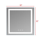 Miroir de salle de bain tactile à LED tricolore avec lumières à intensité variable