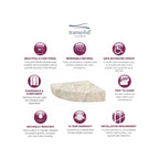 Siège de douche d'angle mural en surface solide Transolid Studio 14 po x 14 po - 14,5 x 14,25 x 3