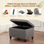 Banc ottoman de rangement capitonné, repose-pieds rectangulaire