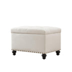 Banc ottoman de rangement capitonné, repose-pieds rectangulaire