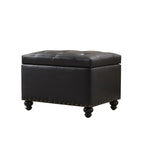 Banc ottoman de rangement capitonné, repose-pieds rectangulaire