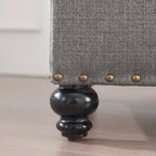 Banc ottoman de rangement capitonné, repose-pieds rectangulaire