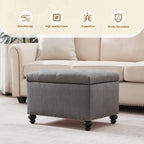 Banc ottoman de rangement capitonné, repose-pieds rectangulaire