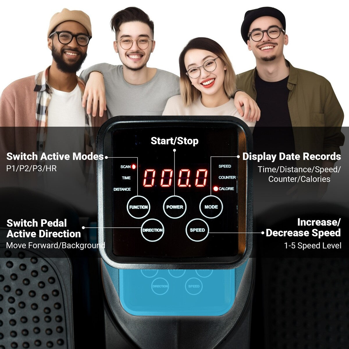 Vélo elliptique sous le bureau, avec télécommande, pédalier assis pour seniors, adultes et adolescents