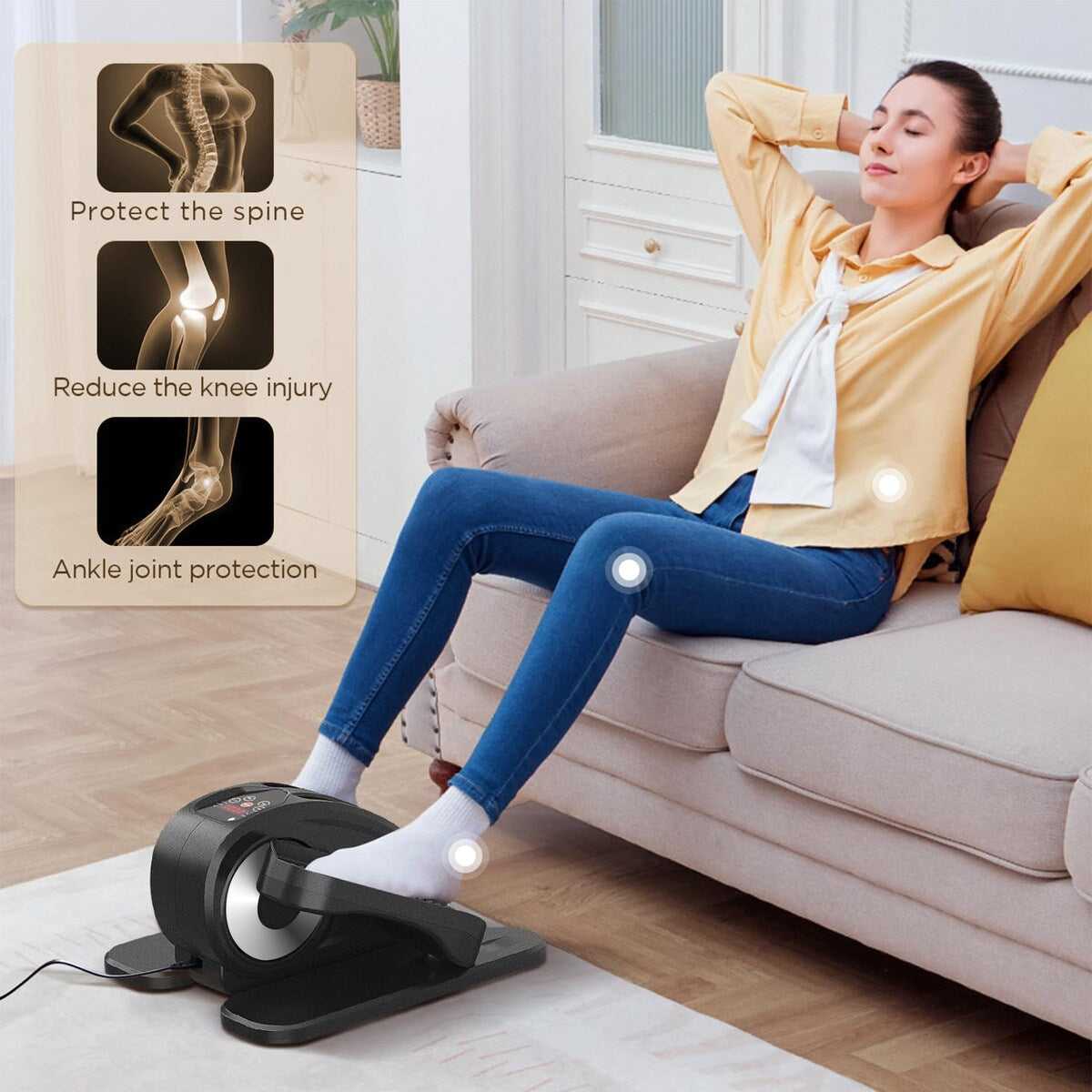 Vélo elliptique sous le bureau, avec télécommande, pédalier assis pour seniors, adultes et adolescents