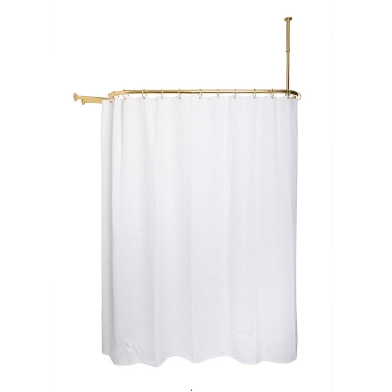 Barre de douche Utopia Alley en aluminium antirouille avec support de plafond pour baignoire sur pattes, 117 x 56 cm