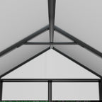 Serre de jardin en aluminium VEIKOUS avec ventilation de toit réglable et porte verrouillable, gris