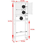 VEIKOUS Armoire de rangement en bambou au-dessus des toilettes, organiseur de salle de bain avec étagère réglable et portes doubles