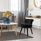 Tabouret de maquillage VEIKOUS avec dossier bas et pieds en bois - 17,3 x 15,7 x 25,1