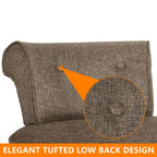 Tabouret de maquillage VEIKOUS avec dossier bas et pieds en bois - 17,3 x 15,7 x 25,1