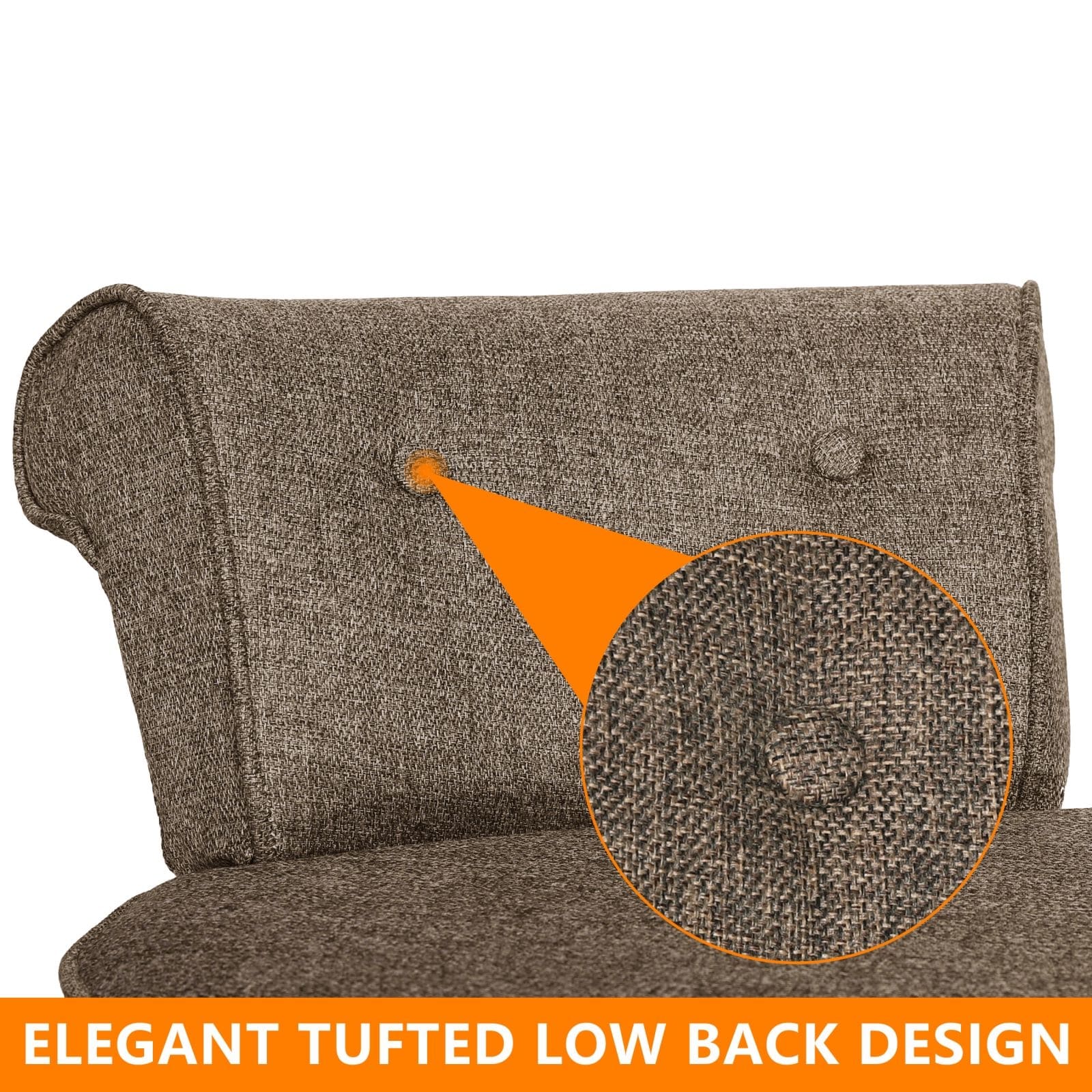 Tabouret de maquillage VEIKOUS avec dossier bas et pieds en bois - 17,3 x 15,7 x 25,1