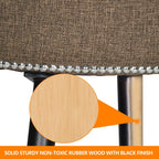 Tabouret de maquillage VEIKOUS avec dossier bas et pieds en bois - 17,3 x 15,7 x 25,1