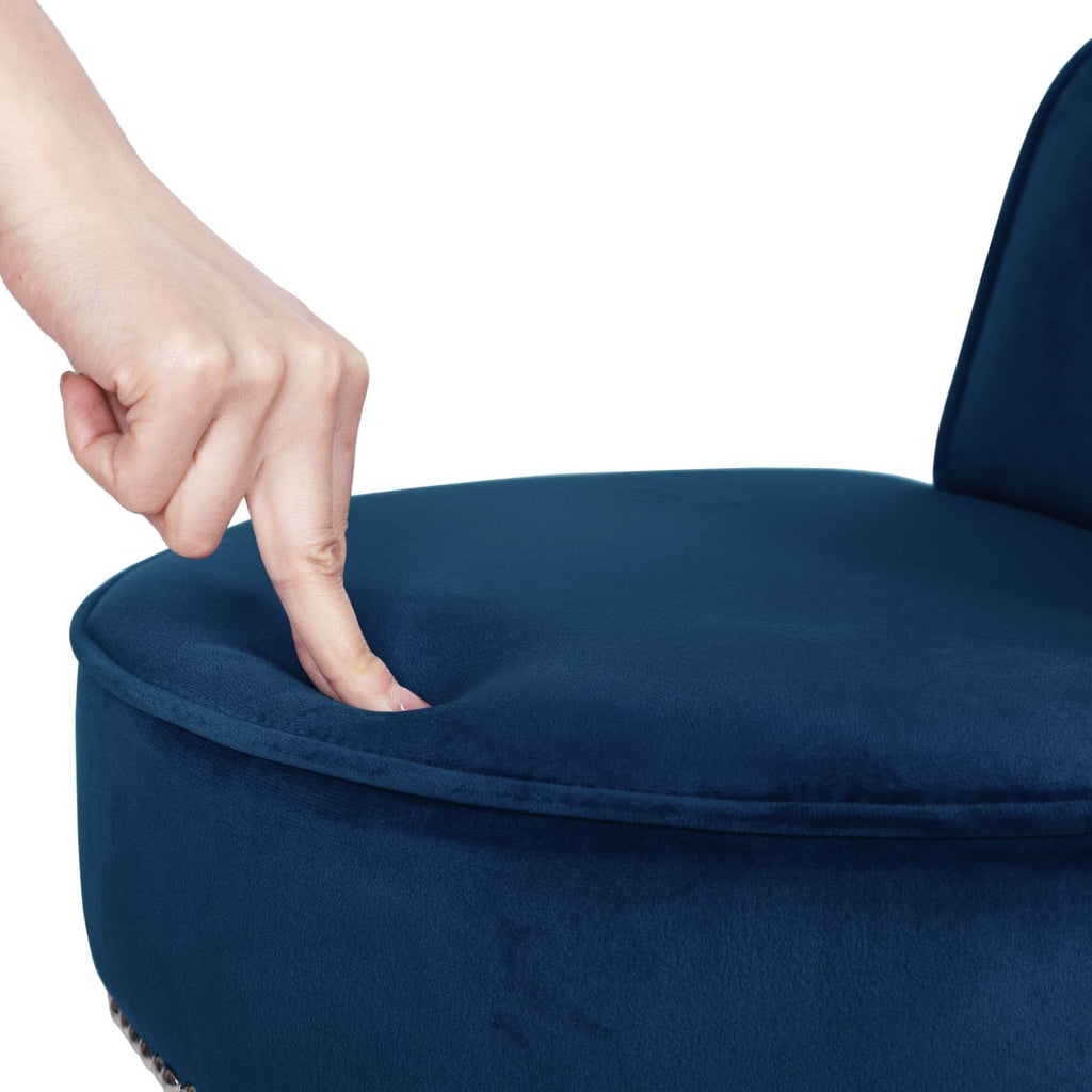 Tabouret de maquillage VEIKOUS avec dossier bas et pieds en bois - 17,3 x 15,7 x 25,1