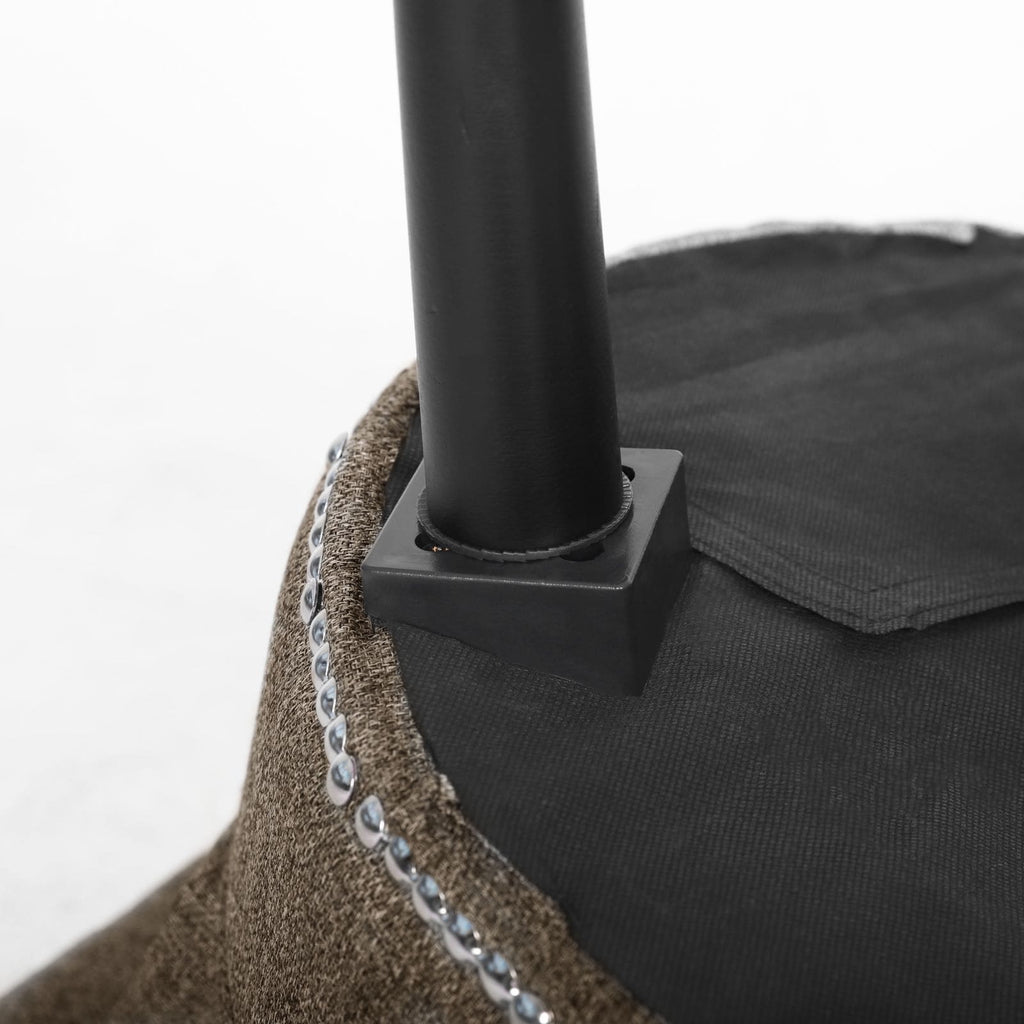 Tabouret de maquillage VEIKOUS avec dossier bas et pieds en bois - 17,3 x 15,7 x 25,1