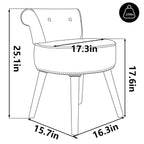 Tabouret de maquillage VEIKOUS avec dossier bas et pieds en bois - 17,3 x 15,7 x 25,1