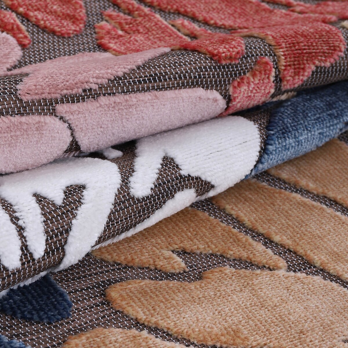 Tapis d'intérieur et d'extérieur à motif floral VILLADECOR, à poils courts et longs, pour terrasse