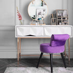 Tabouret de maquillage VEIKOUS avec dossier bas et pieds en bois - 17,3 x 15,7 x 25,1