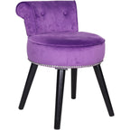 Tabouret de maquillage VEIKOUS avec dossier bas et pieds en bois - 17,3 x 15,7 x 25,1