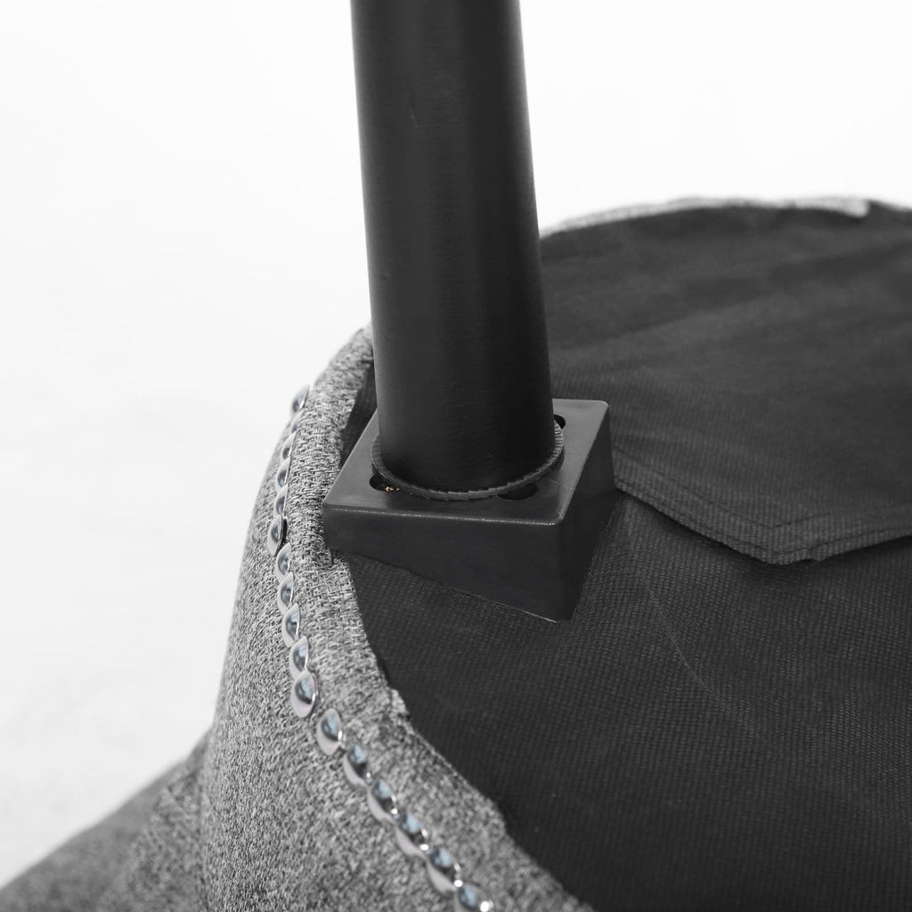 Tabouret de maquillage VEIKOUS avec dossier bas et pieds en bois - 17,3 x 15,7 x 25,1