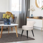 Tabouret de maquillage VEIKOUS avec dossier bas et pieds en bois - 17,3 x 15,7 x 25,1