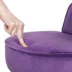 Tabouret de maquillage VEIKOUS avec dossier bas et pieds en bois - 17,3 x 15,7 x 25,1