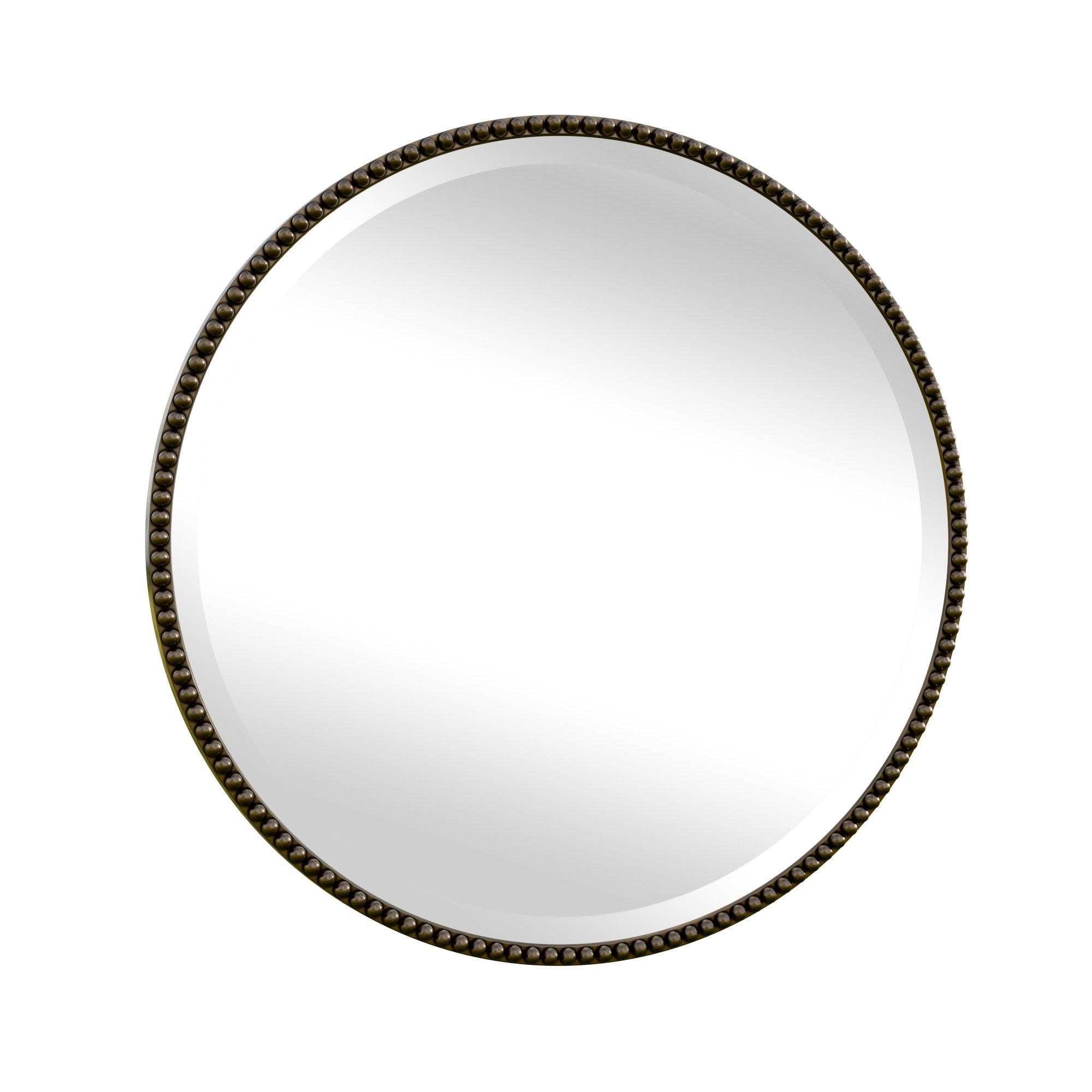 Miroir de salle de bain rond vintage avec cadre perlé