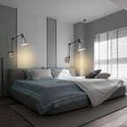 Applique murale industrielle à bras pivotant WINGBO avec abat-jour en métal, paquet de 2...