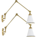 Applique murale industrielle à bras pivotant WINGBO avec abat-jour en métal, paquet de 2...