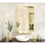 Miroir de salle de bain mural avec coin arrondi