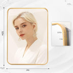 Miroir de salle de bain mural avec coin arrondi