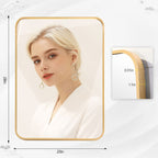 Miroir de salle de bain mural avec coin arrondi