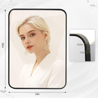 Miroir de salle de bain mural avec coin arrondi