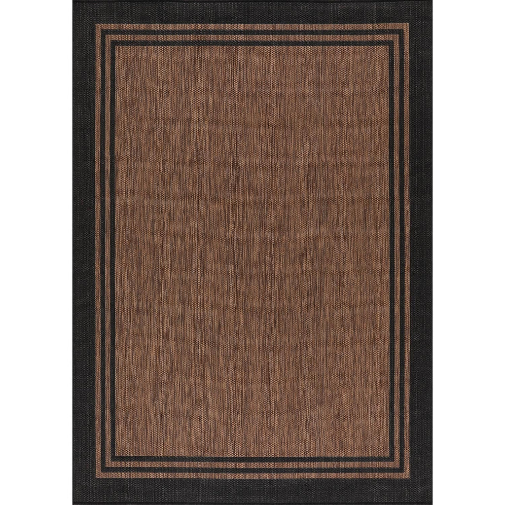 Tapis d'intérieur et d'extérieur lavable à bordures pour patio, terrasse et porche