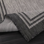 Tapis d'intérieur et d'extérieur lavable à bordures pour patio, terrasse et porche