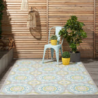 Tapis médaillon bohème d'intérieur et d'extérieur Waverly Sun N' Shade
