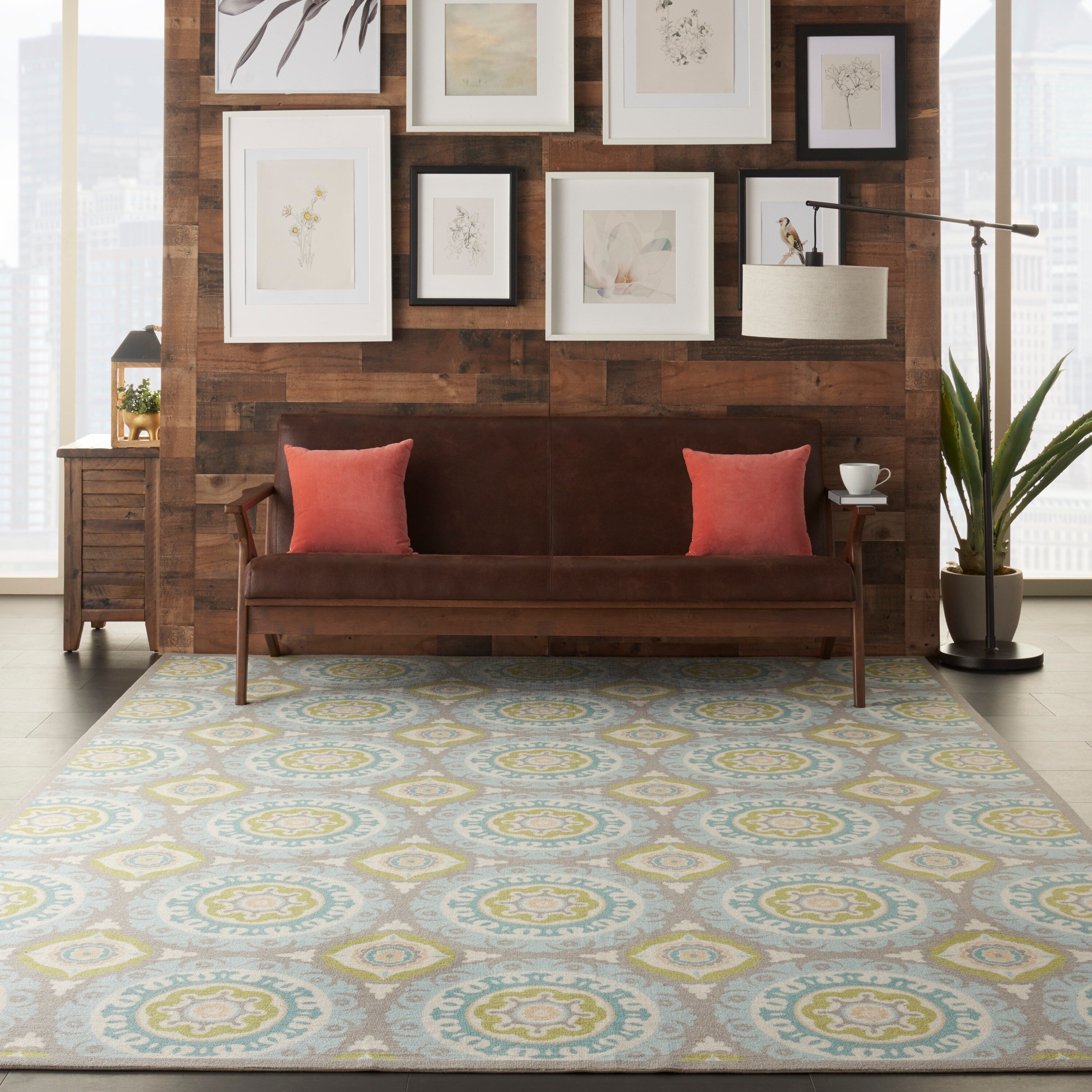 Tapis médaillon bohème d'intérieur et d'extérieur Waverly Sun N' Shade