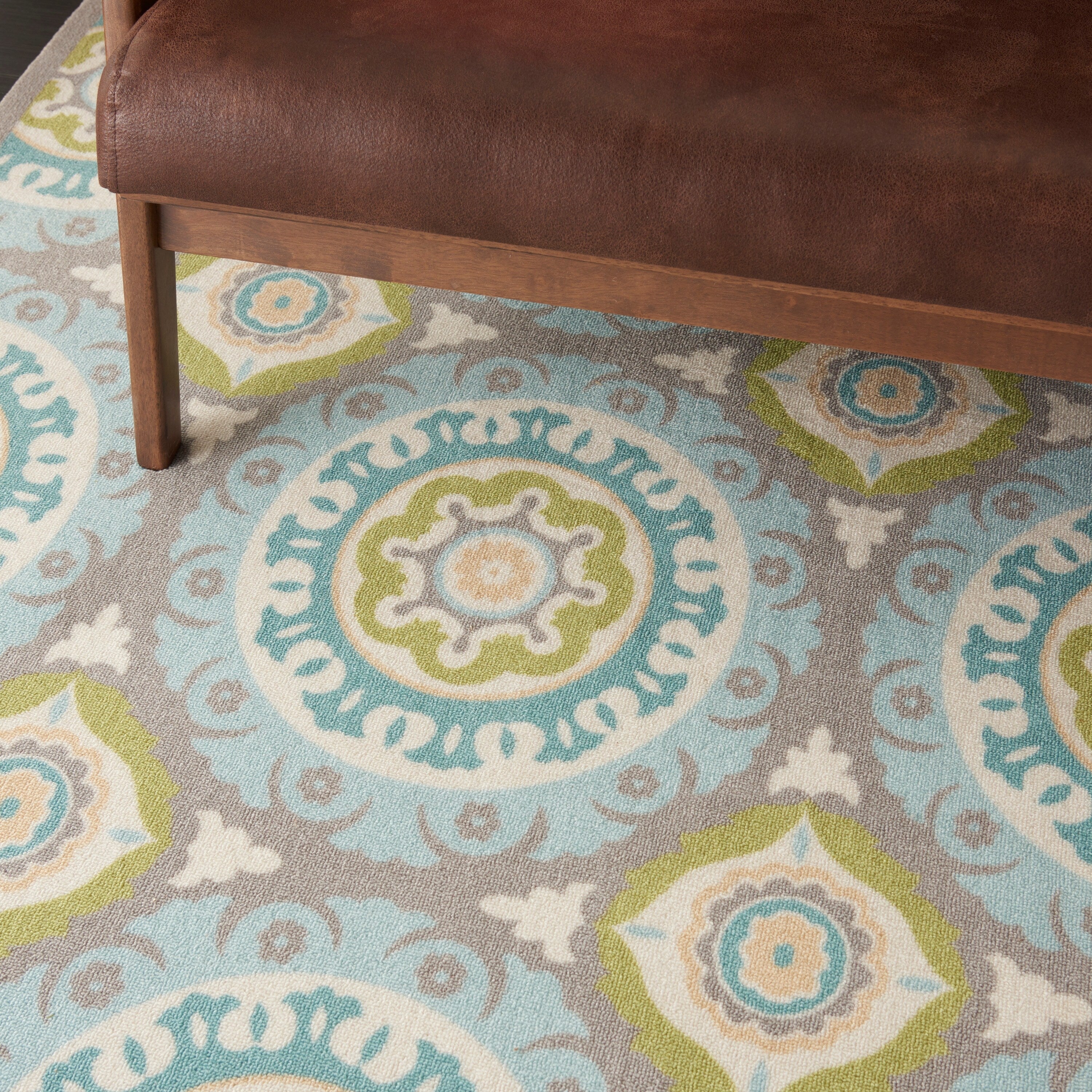 Tapis médaillon bohème d'intérieur et d'extérieur Waverly Sun N' Shade